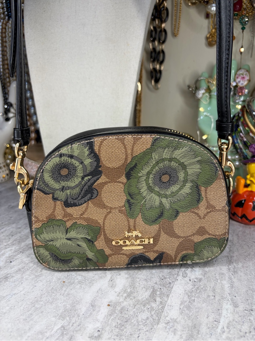 NWOT Coach Mini Serena Crossbody Signature Canvas Kaffe Fassett Floral Flowers